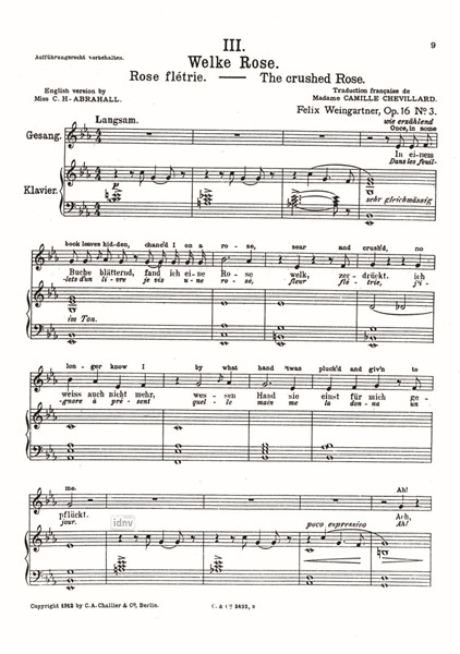 Acht Gedichte op.16 für Gesang und Klavier Acht Gedichte op.16 für Gesang und Klavier