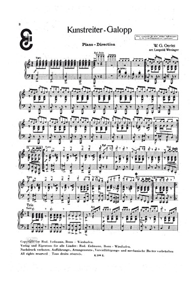 Kunstreiter Galopp / Schnitzeljagd für Salon-Orchester Kunstreiter Galopp / Schnitzeljagd für Salon-Orchester