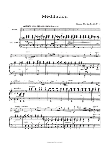Fünf Stücke op. 33 für Violine und Klavier Fünf Stücke op. 33 für Violine und Klavier
