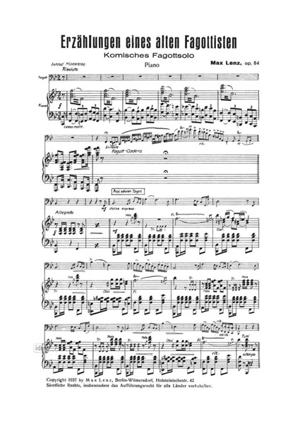 Erzählungen eines alten Fagottisten op. 84 für Orchester Erzählungen eines alten Fagottisten op. 84 für Orchester