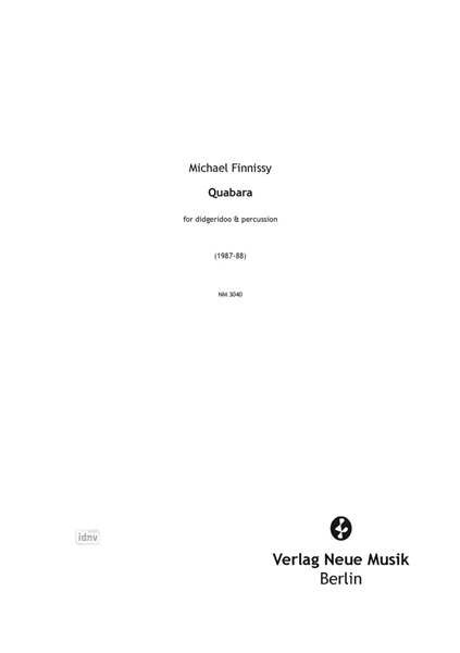 Quabara für Didgeridoo und Percussion (1987-88)