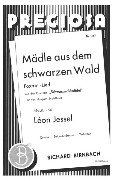 Mädle aus dem schwarzen Wald für großes Orchester - Ergänzungsstimmen Mädle aus dem schwarzen Wald für großes Orchester - Ergänzungsstimmen