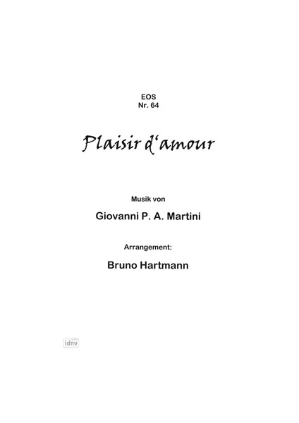 Plaisir d´Amour für großes Orchester Ergänzungsstimmen
