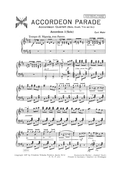 Akkordeon Parade für Akkordeon-Quartett