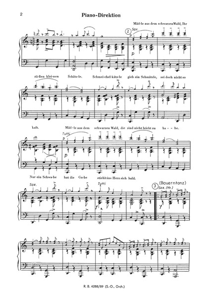 Mädle aus dem schwarzen Wald für großes Orchester - Ergänzungsstimmen Mädle aus dem schwarzen Wald für großes Orchester - Ergänzungsstimmen