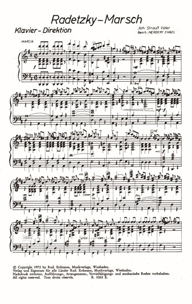 Radetzky-Marsch für Salon-Orchester Ergänzungsstimmen großes Orchester Radetzky-Marsch für Salon-Orchester Ergänzungsstimmen großes Orchester