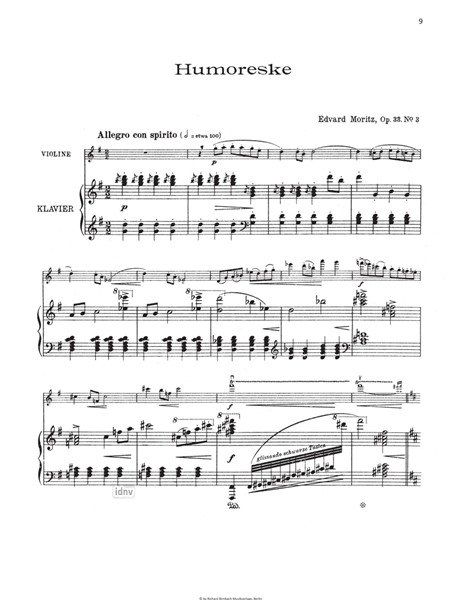 Fünf Stücke op. 33 für Violine und Klavier Fünf Stücke op. 33 für Violine und Klavier