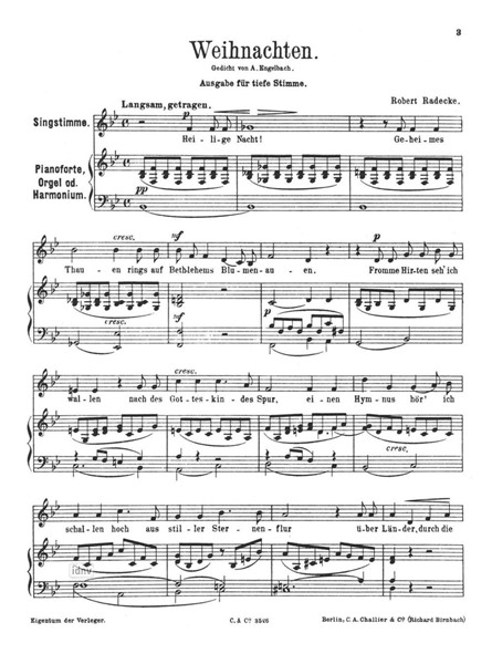 Weihnachten für tiefe Stimme und Klavier Weihnachten für tiefe Stimme und Klavier