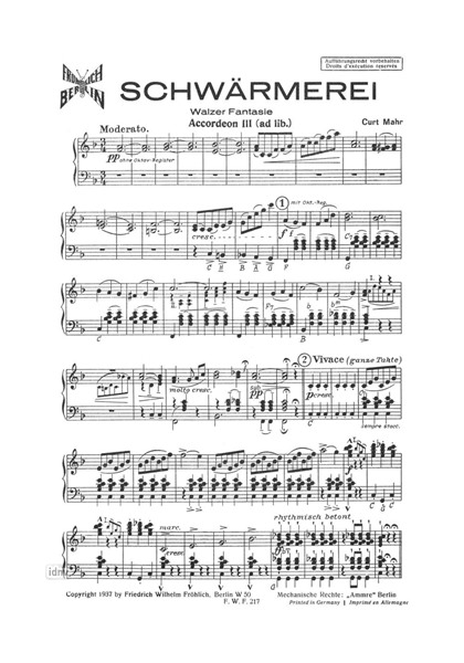 Schwärmerei für Akkordeon-Trio Schwärmerei für Akkordeon-Trio