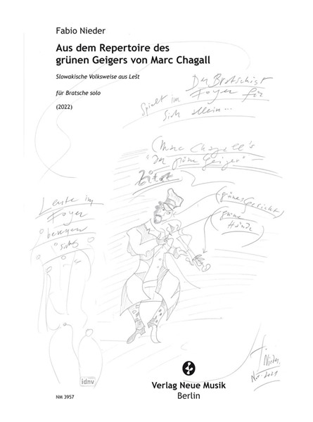 Aus dem Repertoire des grünen Geigers von Marc Chagall (Va) für Bratsche solo (2022)