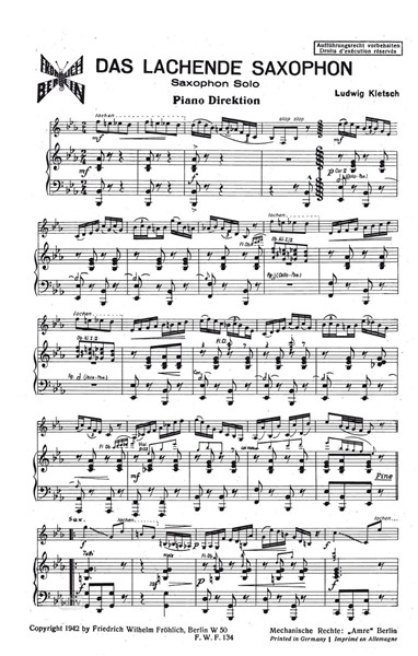 Das lachende Saxophon für Altsaxophon und Klavier Das lachende Saxophon für Altsaxophon und Klavier