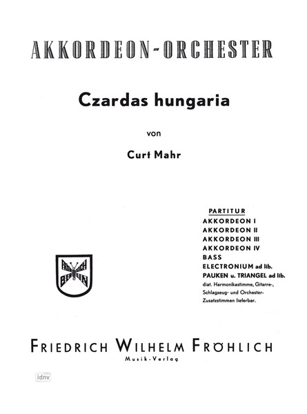 Czardas Hungaria für Akkordeon-Orchester