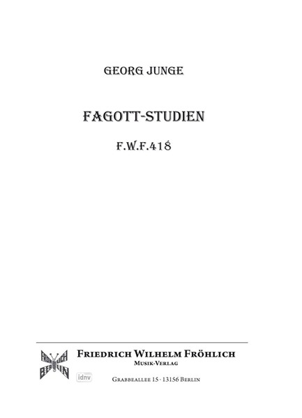 Fagott-Studien, Bd.1 Fagott-Studien, Bd.1