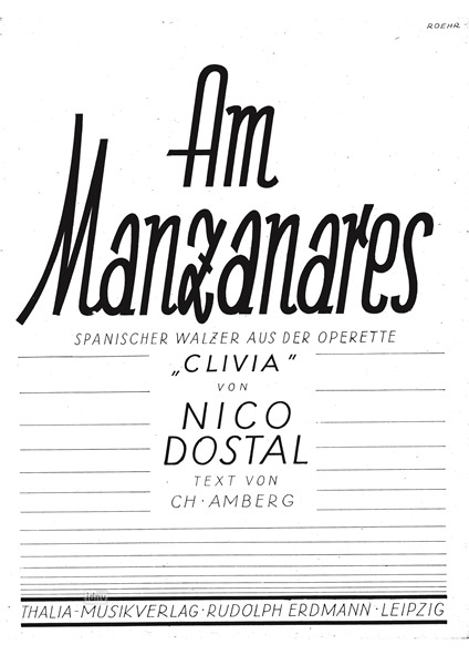 Am Manzanares für Gesang und Klavier Am Manzanares für Gesang und Klavier