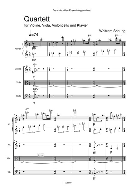 Quartett für Violine, Viola, Violoncello und Klavier (2022/23) Quartett für Violine, Viola, Violoncello und Klavier (2022/23)