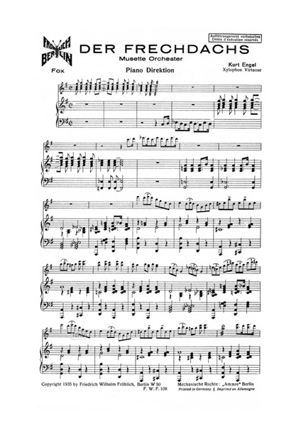 Der Frechdachs für Xylophon und Klavier