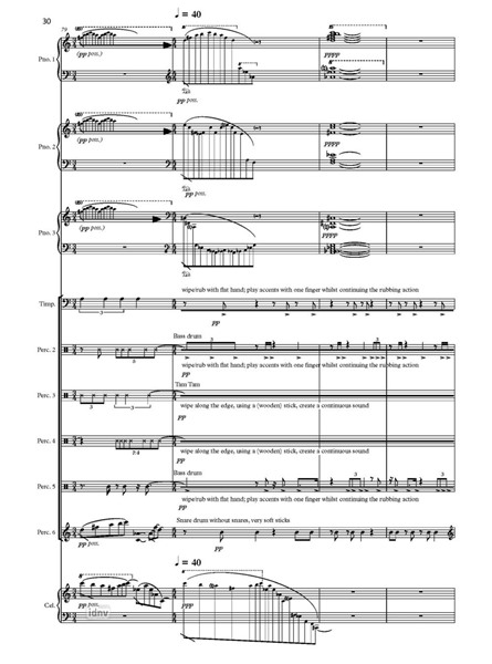 Canyon of Ölfusá für 3 Klaviere, 6 Schlagzeuger und Celesta (2018) Canyon of Ölfusá für 3 Klaviere, 6 Schlagzeuger und Celesta (2018)