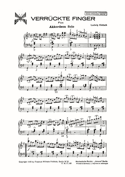 Verrückte Finger für Akkordeon-Trio Verrückte Finger für Akkordeon-Trio