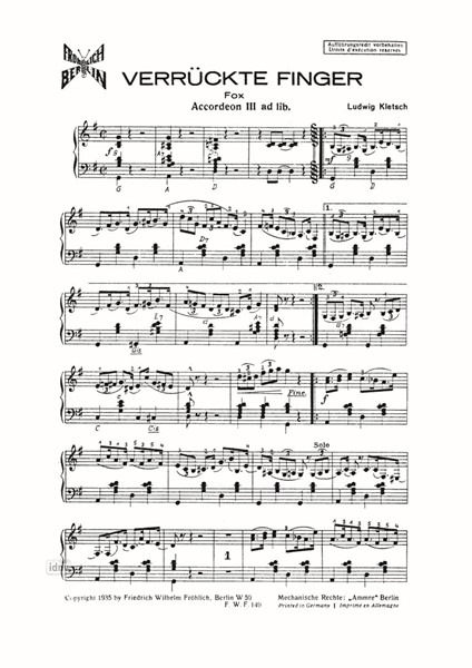 Verrückte Finger für Akkordeon-Trio Verrückte Finger für Akkordeon-Trio