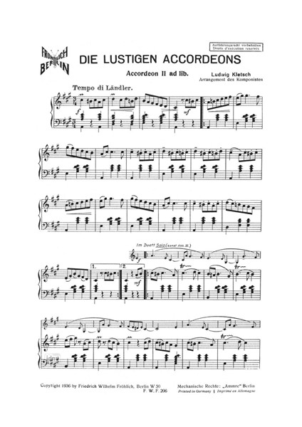 Die lustigen Accordeons für Akkordeon-Trio Die lustigen Accordeons für Akkordeon-Trio