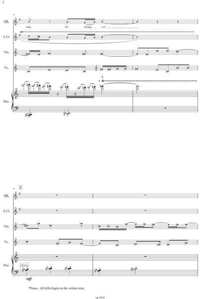 The Orphan swears vengeance on his ancestral foe für Sopran, Klarinette (auch Bassklarinette), Violine, Violoncello und Klavier (2009) The Orphan swears vengeance on his ancestral foe für Sopran, Klarinette (auch Bassklarinette), Violine, Violoncello und Klavier (2009)
