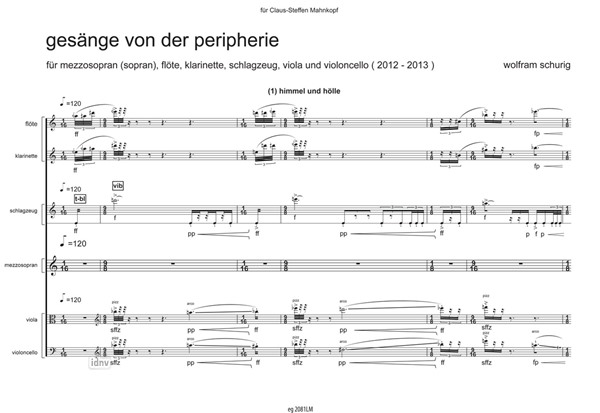 gesänge von der peripherie für Mezzosopran (Sopran) und Ensemble (2012-13) gesänge von der peripherie für Mezzosopran (Sopran) und Ensemble (2012-13)