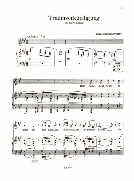 Verklärte Liebe Op. 112 für hohe Singstimme und Klavier Verklärte Liebe Op. 112 für hohe Singstimme und Klavier