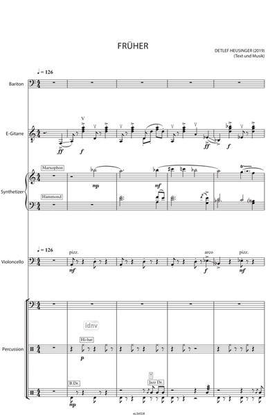 Früher für Bariton und vier Instrumente (2019) Früher für Bariton und vier Instrumente (2019)