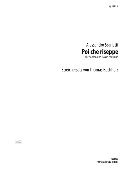 Poi che riseppe für Sopran und Basso continuo