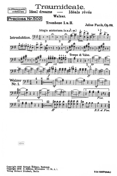 Traumideale Op. 69 für großes Orchester - Ergänzungsstimmen Traumideale Op. 69 für großes Orchester - Ergänzungsstimmen