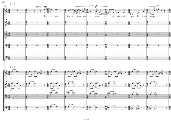 Le jardin de ma mémoire UT für Vokalquintett und Saxophonquartett op. 108 (2010) Le jardin de ma mémoire UT für Vokalquintett und Saxophonquartett op. 108 (2010)