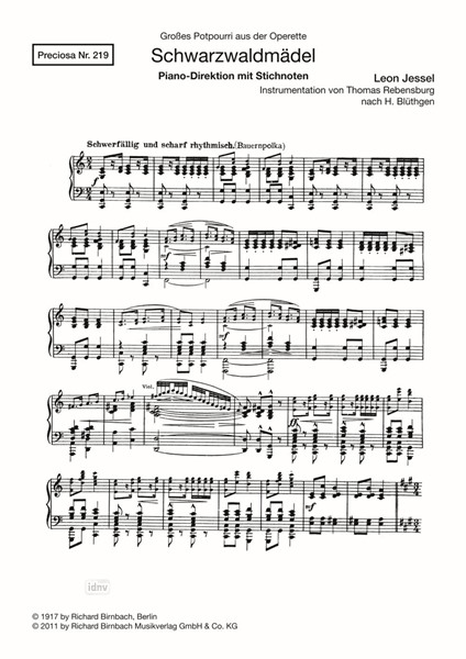 Schwarzwaldmädel-Potpourri für Salon-Orchester Schwarzwaldmädel-Potpourri für Salon-Orchester