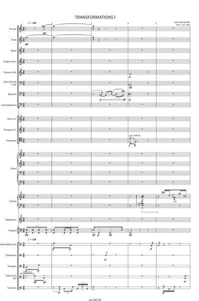 Transformations I für Bläser, Schlagzeug und Klavier solo (1951 (rev.1961)) Transformations I für Bläser, Schlagzeug und Klavier solo (1951 (rev.1961))