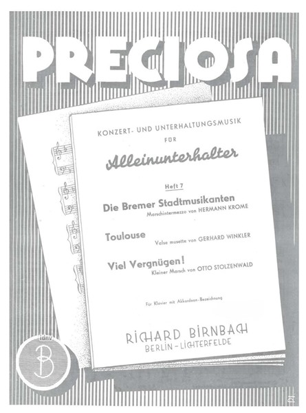 Konzert- und Unterhaltungsmusik für Alleinunterhalter. Heft 7 für Klavier Konzert- und Unterhaltungsmusik für Alleinunterhalter. Heft 7 für Klavier