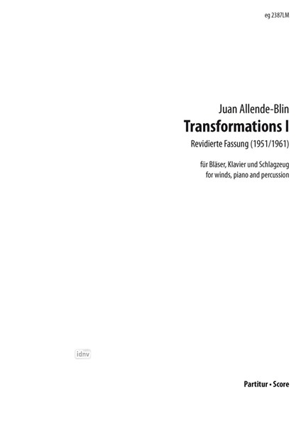 Transformations I für Bläser, Schlagzeug und Klavier solo (1951 (rev.1961)) Transformations I für Bläser, Schlagzeug und Klavier solo (1951 (rev.1961))