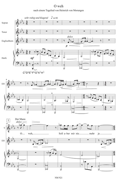 Zwei Lieder vom Abschied für Sopran, Tenor, Englischhorn und Harfe Zwei Lieder vom Abschied für Sopran, Tenor, Englischhorn und Harfe