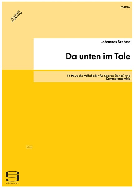 Da unten im Tale für Sopran (Tenor) und Kammerensemble Da unten im Tale für Sopran (Tenor) und Kammerensemble