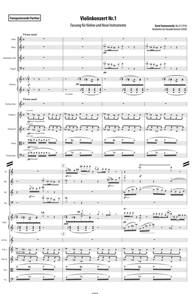 Violinkonzert Nr. 1 op. 35 für Violine und Kammerensemble (1916/2020) Violinkonzert Nr. 1 op. 35 für Violine und Kammerensemble (1916/2020)