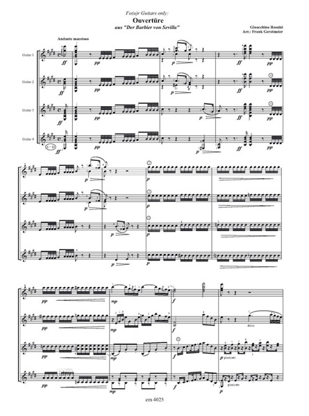 Ouvertüre for four Guitars Ouvertüre for four Guitars