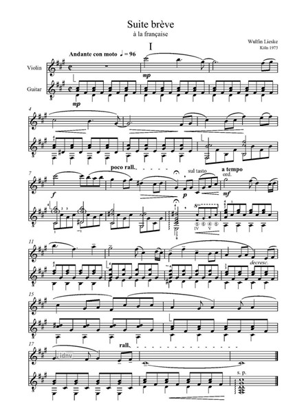 Suite brève für Violine und Gitarre Suite brève für Violine und Gitarre