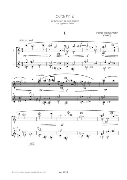 Suite Nr. 2 für zwei Gitarren Suite Nr. 2 für zwei Gitarren