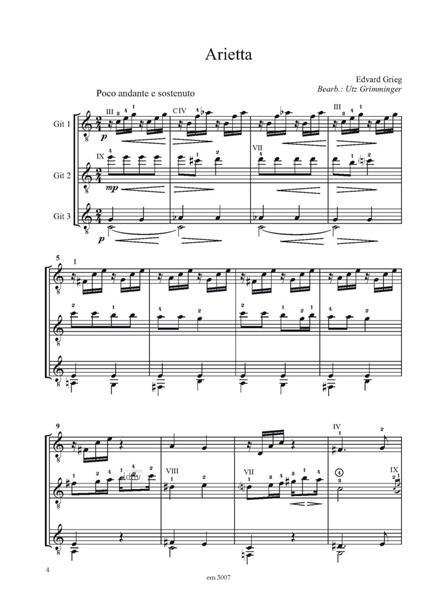 Lyrische Stücke - Lyriske stykker op. 12 für drei Gitarren Lyrische Stücke - Lyriske stykker op. 12 für drei Gitarren
