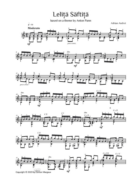 Three Romanian Folksongs für Gitarre solo Three Romanian Folksongs für Gitarre solo