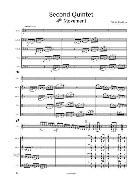 Second Quintet for Guitar and string quartet Second Quintet for Guitar and string quartet