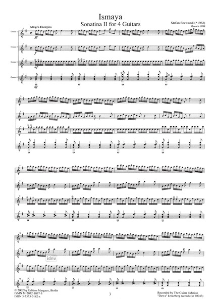 Ismaya - Sonatina II for 4 Guitars Ismaya - Sonatina II for 4 Guitars