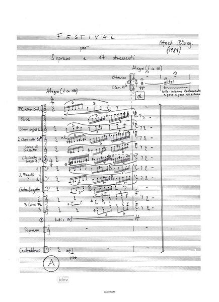 Festival für Koloratursopran und 17 Instrumente (1989) Festival für Koloratursopran und 17 Instrumente (1989)