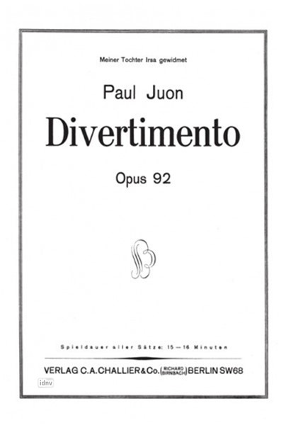 Divertimento für Klavier und Streicher op. 92 Divertimento für Klavier und Streicher op. 92