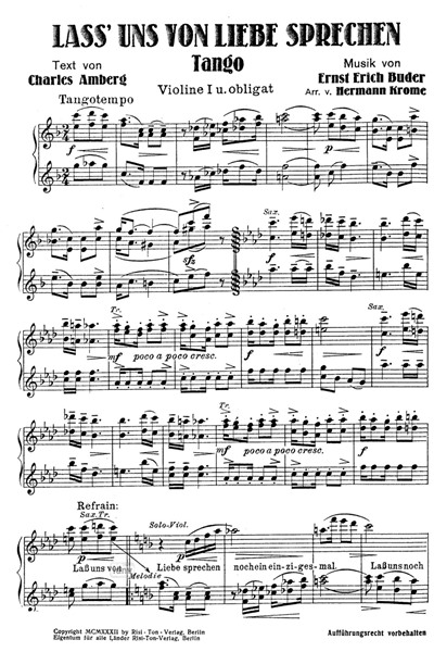 Lass uns von Liebe sprechen für Salonorchester Lass uns von Liebe sprechen für Salonorchester