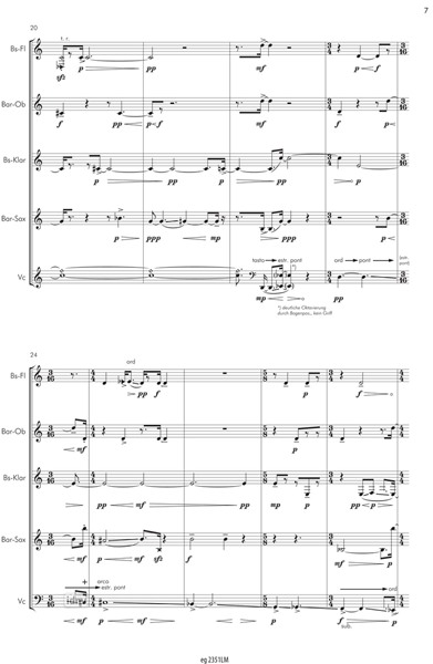 Dunkelschwarz für Violoncello und vier Holzbläser (2014/rev.) Dunkelschwarz für Violoncello und vier Holzbläser (2014/rev.)