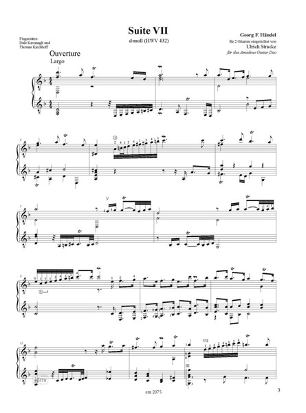 Suite No. 7 für 2 Gitarren d-Moll HWV 432 Suite No. 7 für 2 Gitarren d-Moll HWV 432